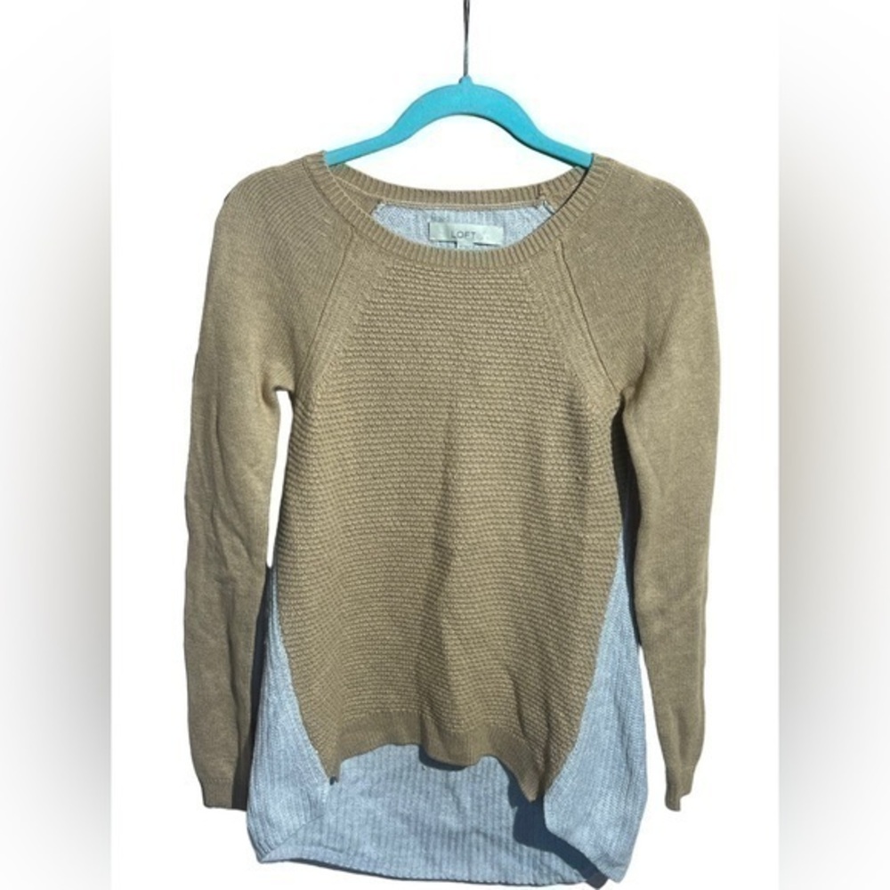 LOFT women’s marino wool blend two toned hi lo sweater size xs